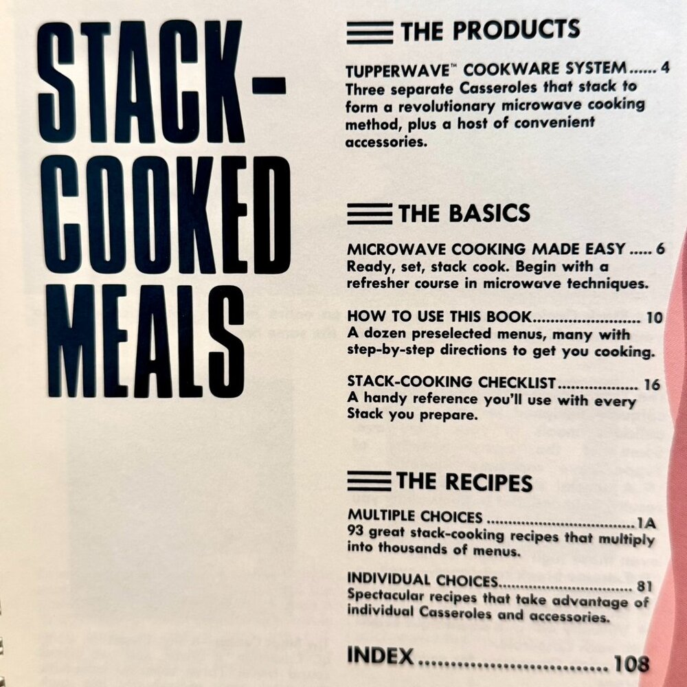 TUPPERWAVE STACK-COOKED MEALS Cookbook Vintage 1990 Microwave Menus Spiral HC. - Picture 7 of 16